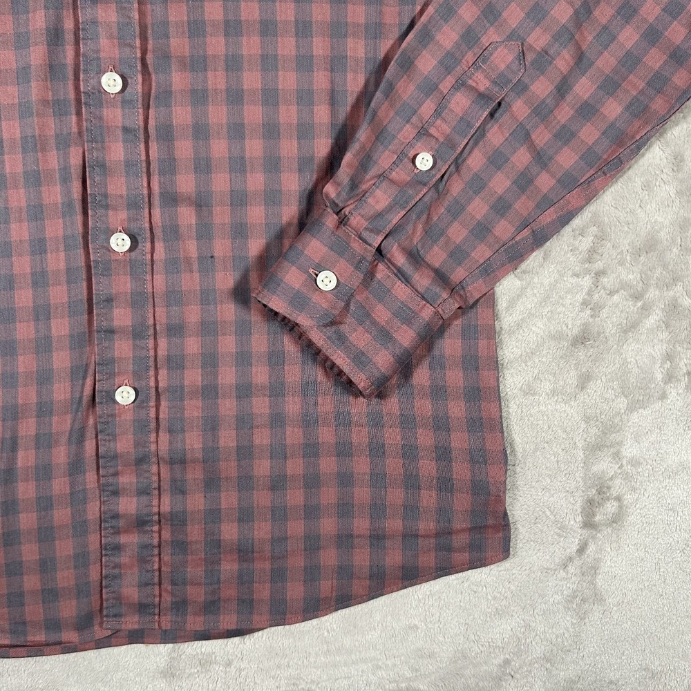 Faherty The Movement Shirt Mens Medium Pink Blue Gingham Plaid Button Down Long - Picture 9 of 16